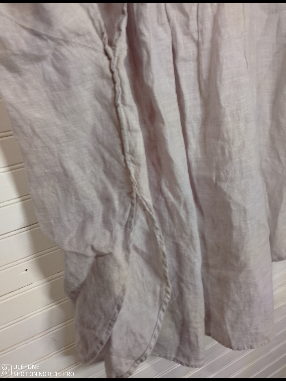 Tahari Lightweight Linen Button-Down Shirt in Light Gray - Womens - Picture 4 of 8